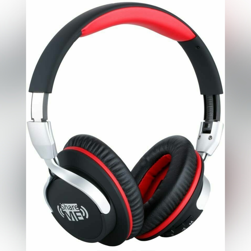 AUSDOM Share Me Red Wireless Bluetooth Headphones NEW